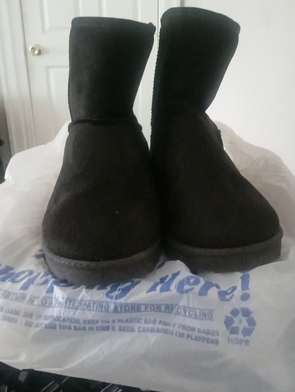 Black Suede Winter Boots / Slip-On Cozy Booties